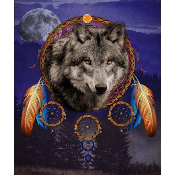 MHS Other - New Purple Wolf Dream Catcher Plush Fleece Throw Gift Blanket Sherpa SOFT Wolves